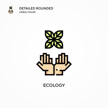 Ekoloji vektör simgesi. Modern vektör illüstrasyon kavramları. Düzenlemesi ve kişiselleştirmesi kolay.