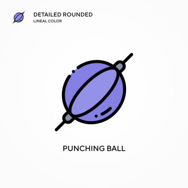 Top vektör simgesini yumrukluyorum. Modern vektör illüstrasyon kavramları. Düzenlemesi ve kişiselleştirmesi kolay.