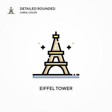 Eyfel kule vektör simgesi. Modern vektör illüstrasyon kavramları. Düzenlemesi ve kişiselleştirmesi kolay.