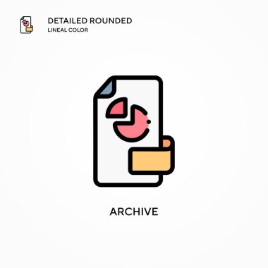 Arşiv vektör simgesi. Modern vektör illüstrasyon kavramları. Düzenlemesi ve kişiselleştirmesi kolay.