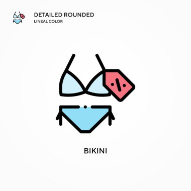 Bikini vektör simgesi. Modern vektör illüstrasyon kavramları. Düzenlemesi ve kişiselleştirmesi kolay.