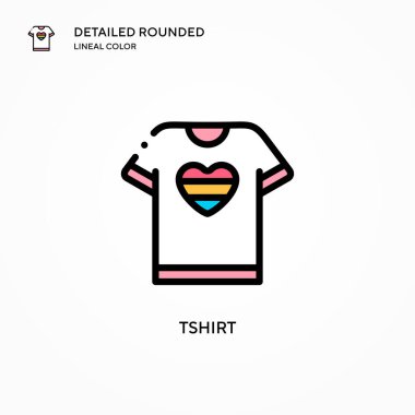 Tshirt vektör simgesi. Modern vektör illüstrasyon kavramları. Düzenlemesi ve kişiselleştirmesi kolay.