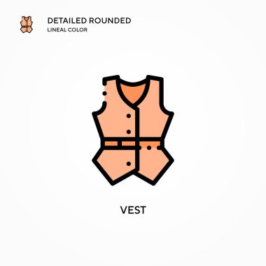 Yelek vektör simgesi. Modern vektör illüstrasyon kavramları. Düzenlemesi ve kişiselleştirmesi kolay.