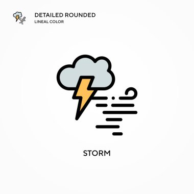 Fırtına vektör simgesi. Modern vektör illüstrasyon kavramları. Düzenlemesi ve kişiselleştirmesi kolay.