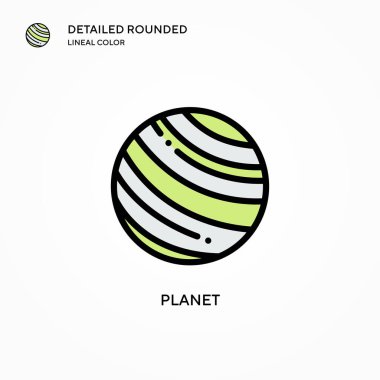 Gezegen vektör simgesi. Modern vektör illüstrasyon kavramları. Düzenlemesi ve kişiselleştirmesi kolay.