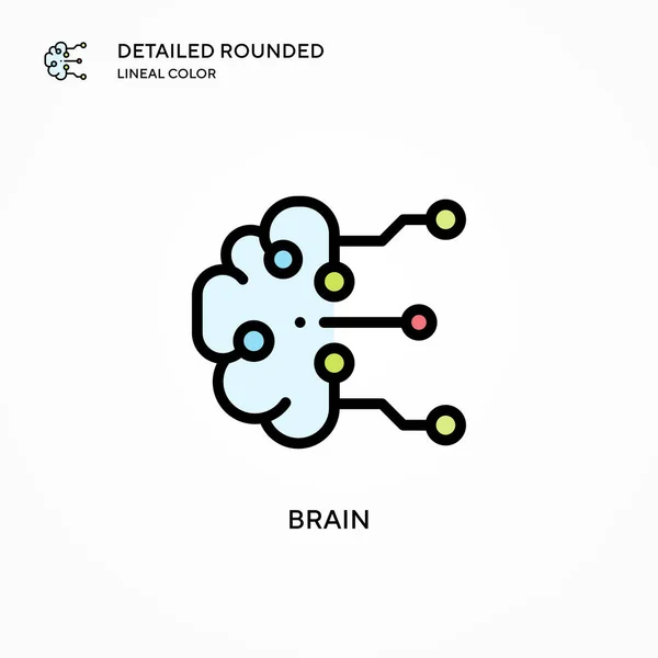 Ikona Wektora Mózgu Nowoczesne Koncepcje Ilustracji Wektorowej Łatwy Edycji Dostosowania — Wektor stockowy