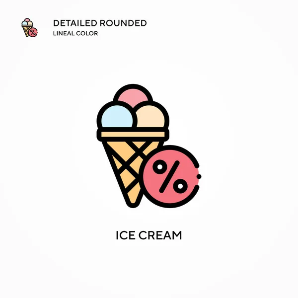 Icono Del Vector Helado Conceptos Modernos Ilustración Vectorial Fácil Editar — Archivo Imágenes Vectoriales