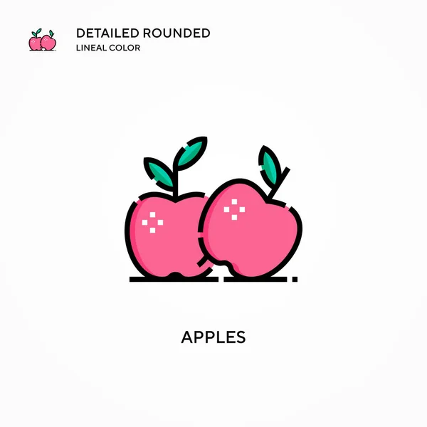 Εικονίδιο Διανύσματος Μήλων Σύγχρονες Έννοιες Διανυσματικής Απεικόνισης Εύκολο Επεξεργαστείτε Και — Διανυσματικό Αρχείο
