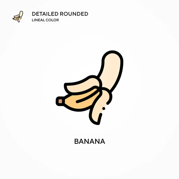 Ícone Vetorial Banana Conceitos Modernos Ilustração Vetorial Fácil Editar Personalizar — Vetor de Stock