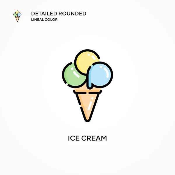 Icono Del Vector Helado Conceptos Modernos Ilustración Vectorial Fácil Editar — Archivo Imágenes Vectoriales