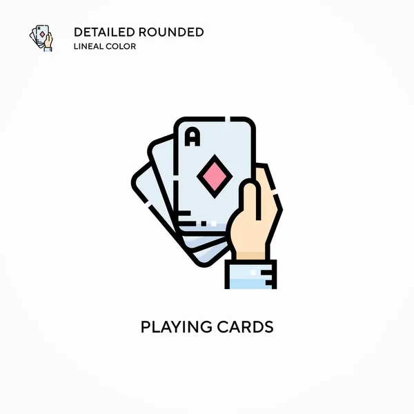 Playing Cards Vector Icon Modern Vector Illustration Concepts Easy Edit — Stock Vector