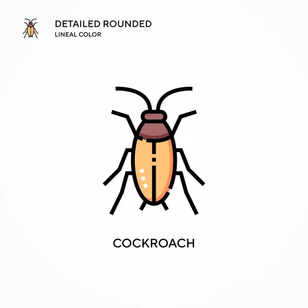 Icono Vectorial Cucaracha Conceptos Modernos Ilustración Vectorial Fácil Editar Personalizar — Archivo Imágenes Vectoriales