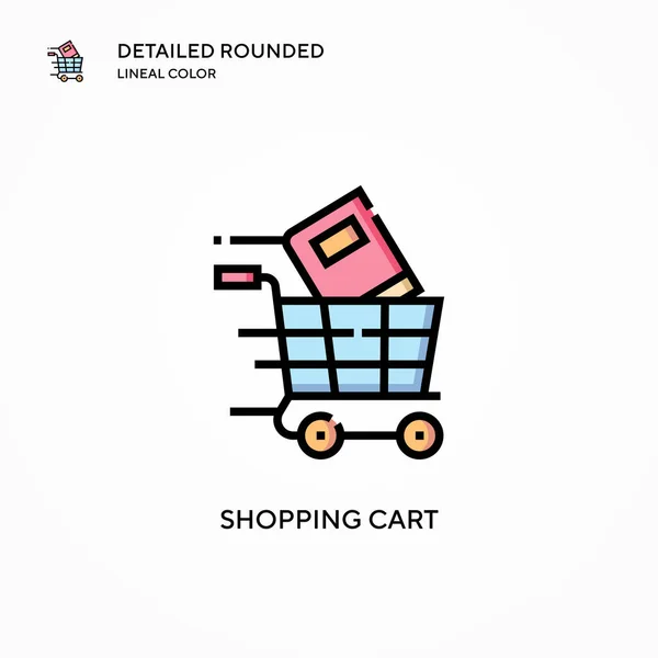 Icono Vector Carrito Compras Conceptos Modernos Ilustración Vectorial Fácil Editar — Archivo Imágenes Vectoriales