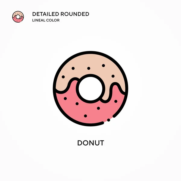 Icono Del Vector Donut Conceptos Modernos Ilustración Vectorial Fácil Editar — Archivo Imágenes Vectoriales