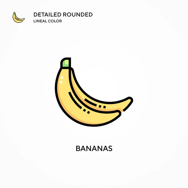 Bananas Vector Icono Conceptos Modernos Ilustración Vectorial Fácil Editar Personalizar — Vector de stock