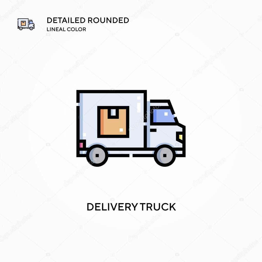 Delivery truck vector icon. Modern vector illustration concepts. Easy to edit and customize.
