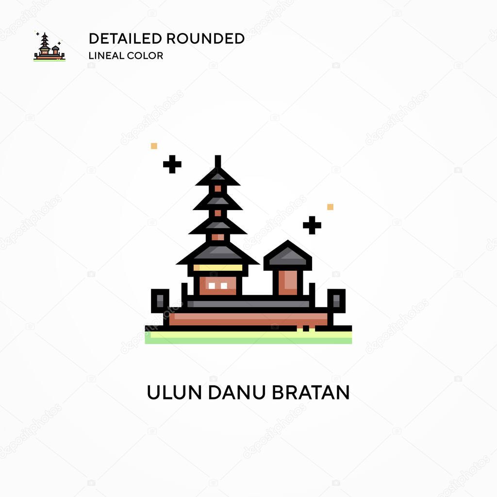 Ulun danu bratan vector icon. Modern vector illustration concepts. Easy to edit and customize.