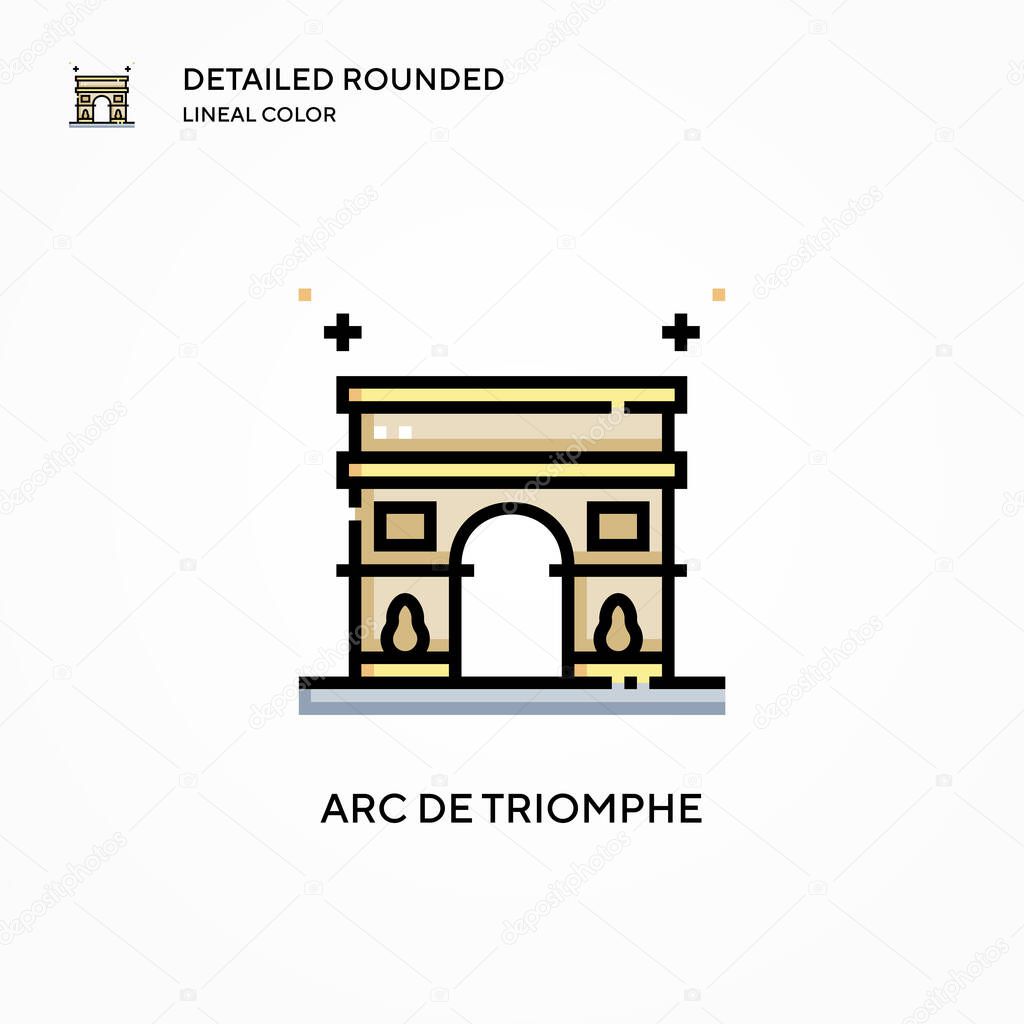 Arc de triomphe vector icon. Modern vector illustration concepts. Easy to edit and customize.