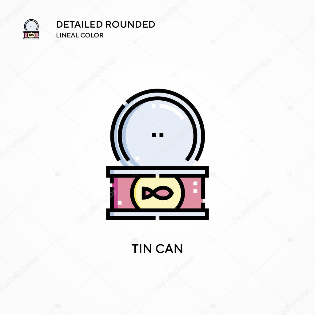Tin can vector icon. Modern vector illustration concepts. Easy to edit and customize.