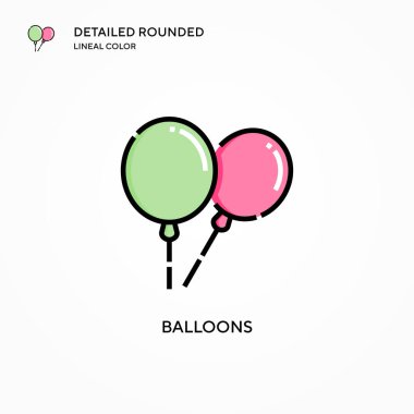 Balon vektör simgesi. Modern vektör illüstrasyon kavramları. Düzenlemesi ve kişiselleştirmesi kolay.