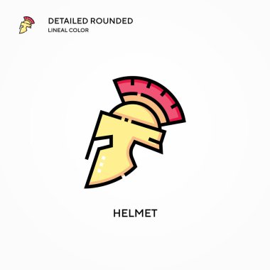 Miğfer vektör simgesi. Modern vektör illüstrasyon kavramları. Düzenlemesi ve kişiselleştirmesi kolay.