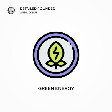 Yeşil enerji vektör simgesi. Modern vektör illüstrasyon kavramları. Düzenlemesi ve kişiselleştirmesi kolay.