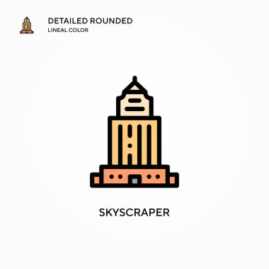 Gökdelen vektör simgesi. Modern vektör illüstrasyon kavramları. Düzenlemesi ve kişiselleştirmesi kolay.