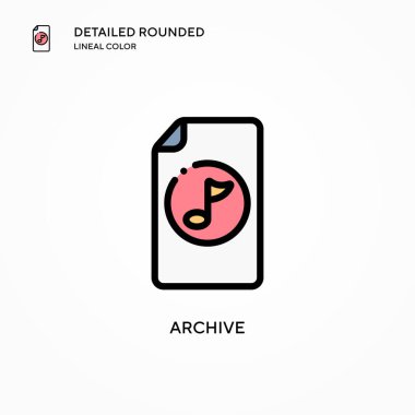 Arşiv vektör simgesi. Modern vektör illüstrasyon kavramları. Düzenlemesi ve kişiselleştirmesi kolay.