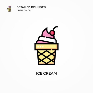 Dondurma vektör simgesi. Modern vektör illüstrasyon kavramları. Düzenlemesi ve kişiselleştirmesi kolay.