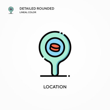 Konum vektör simgesi. Modern vektör illüstrasyon kavramları. Düzenlemesi ve kişiselleştirmesi kolay.