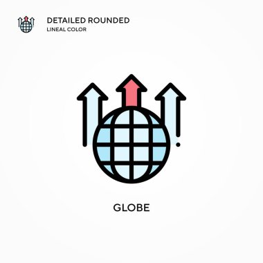 Dünya vektör simgesi. Modern vektör illüstrasyon kavramları. Düzenlemesi ve kişiselleştirmesi kolay.