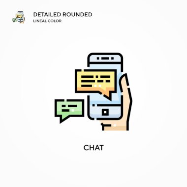 Sohbet vektörü simgesi. Modern vektör illüstrasyon kavramları. Düzenlemesi ve kişiselleştirmesi kolay.