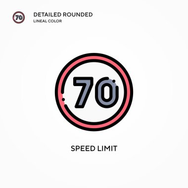 Hız sınırı vektör simgesi. Modern vektör illüstrasyon kavramları. Düzenlemesi ve kişiselleştirmesi kolay.