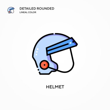 Miğfer vektör simgesi. Modern vektör illüstrasyon kavramları. Düzenlemesi ve kişiselleştirmesi kolay.