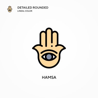 Hamsa vektör simgesi. Modern vektör illüstrasyon kavramları. Düzenlemesi ve kişiselleştirmesi kolay.