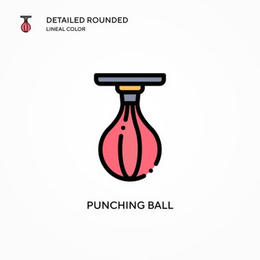 Top vektör simgesini yumrukluyorum. Modern vektör illüstrasyon kavramları. Düzenlemesi ve kişiselleştirmesi kolay.