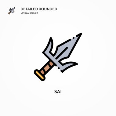 Sai vektör simgesi. Modern vektör illüstrasyon kavramları. Düzenlemesi ve kişiselleştirmesi kolay.