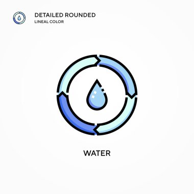 Su vektör simgesi. Modern vektör illüstrasyon kavramları. Düzenlemesi ve kişiselleştirmesi kolay.