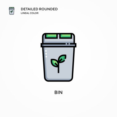 Çöp kutusu vektör simgesi. Modern vektör illüstrasyon kavramları. Düzenlemesi ve kişiselleştirmesi kolay.