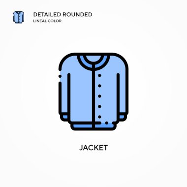 Ceket vektör simgesi. Modern vektör illüstrasyon kavramları. Düzenlemesi ve kişiselleştirmesi kolay.