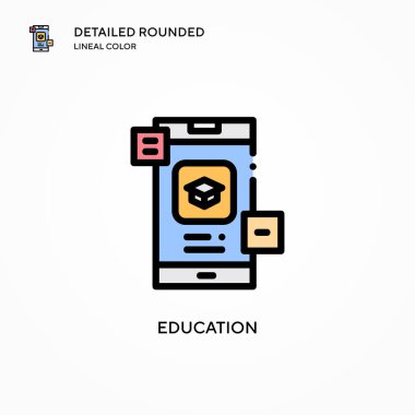 Eğitim vektör simgesi. Modern vektör illüstrasyon kavramları. Düzenlemesi ve kişiselleştirmesi kolay.