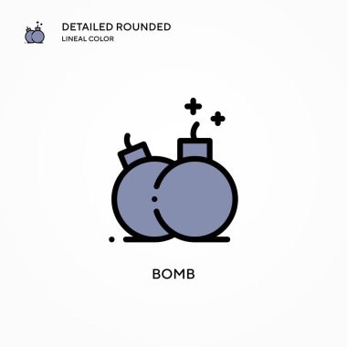 Bomba vektör simgesi. Modern vektör illüstrasyon kavramları. Düzenlemesi ve kişiselleştirmesi kolay.
