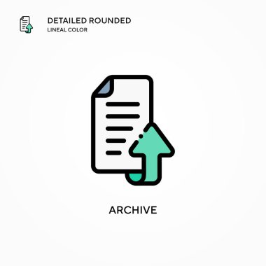 Arşiv vektör simgesi. Modern vektör illüstrasyon kavramları. Düzenlemesi ve kişiselleştirmesi kolay.