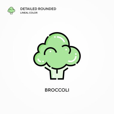 Brokoli vektör simgesi. Modern vektör illüstrasyon kavramları. Düzenlemesi ve kişiselleştirmesi kolay.