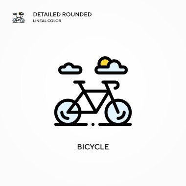 Bisiklet vektör simgesi. Modern vektör illüstrasyon kavramları. Düzenlemesi ve kişiselleştirmesi kolay.