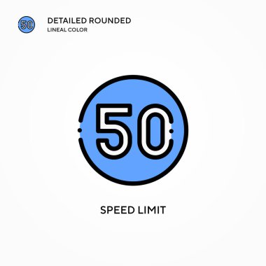 Hız sınırı vektör simgesi. Modern vektör illüstrasyon kavramları. Düzenlemesi ve kişiselleştirmesi kolay.