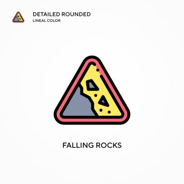Düşen kayalar vektör simgesi. Modern vektör illüstrasyon kavramları. Düzenlemesi ve kişiselleştirmesi kolay.