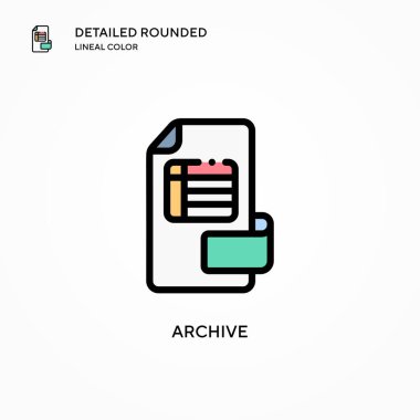 Arşiv vektör simgesi. Modern vektör illüstrasyon kavramları. Düzenlemesi ve kişiselleştirmesi kolay.