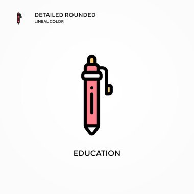 Eğitim vektör simgesi. Modern vektör illüstrasyon kavramları. Düzenlemesi ve kişiselleştirmesi kolay.