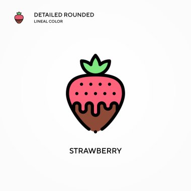 Çilek vektör simgesi. Modern vektör illüstrasyon kavramları. Düzenlemesi ve kişiselleştirmesi kolay.